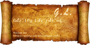 Gálfy Lóránt névjegykártya