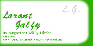 lorant galfy business card