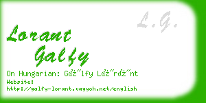 lorant galfy business card